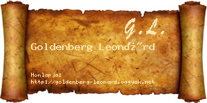 Goldenberg Leonárd névjegykártya