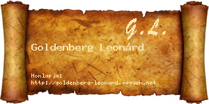 Goldenberg Leonárd névjegykártya